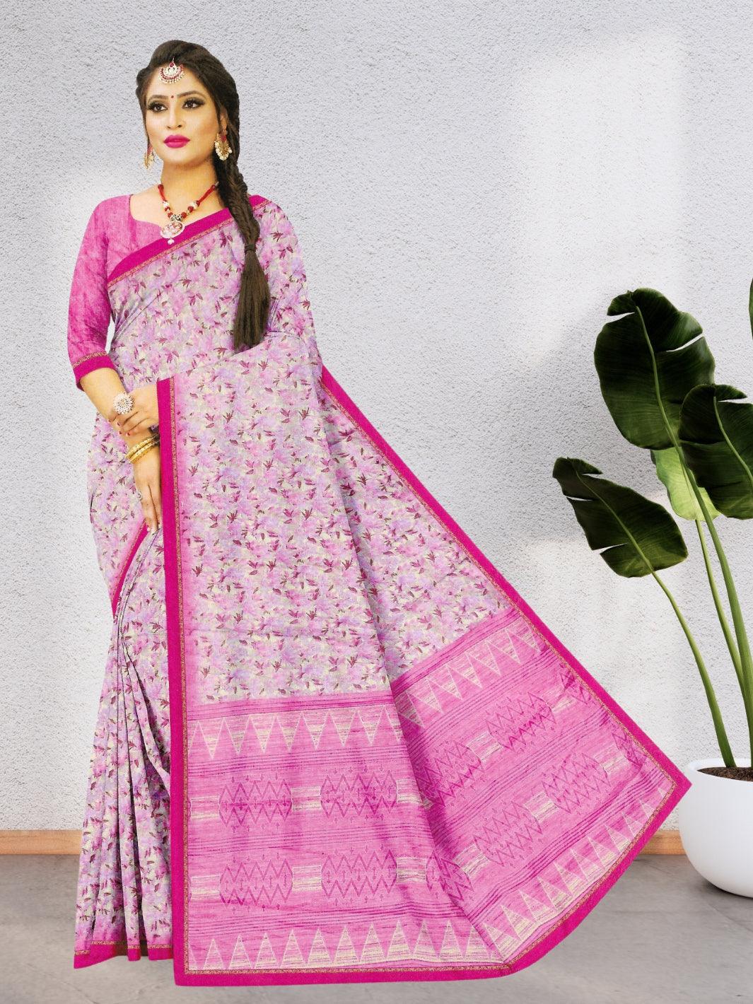 JHUMKA FLORAL PRINT CHIFFON SAREE 6039 WITH BEAUTIFUL DESIGN WITH BLOUSE, 8 BEAUTIFUL COLORS