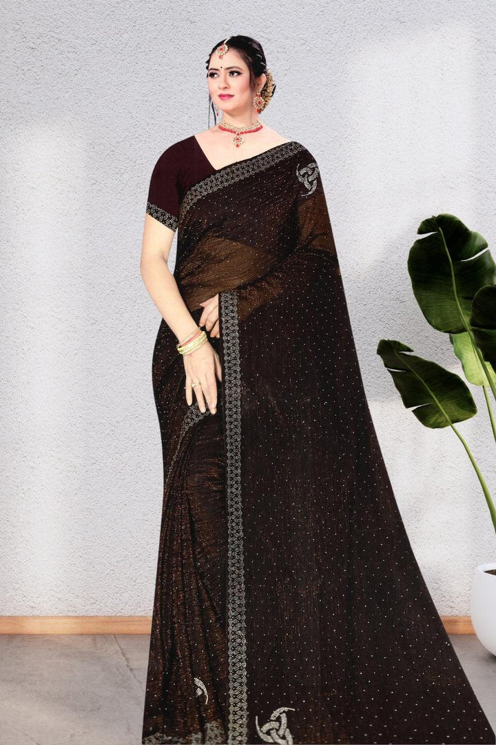 PREMIUM HEAVY GEORGETTE SAREE FOR WOMEN, BEAUTIFUL DESIGN, COTTON BLOUSE, 5 BEAUTIFUL COLORS