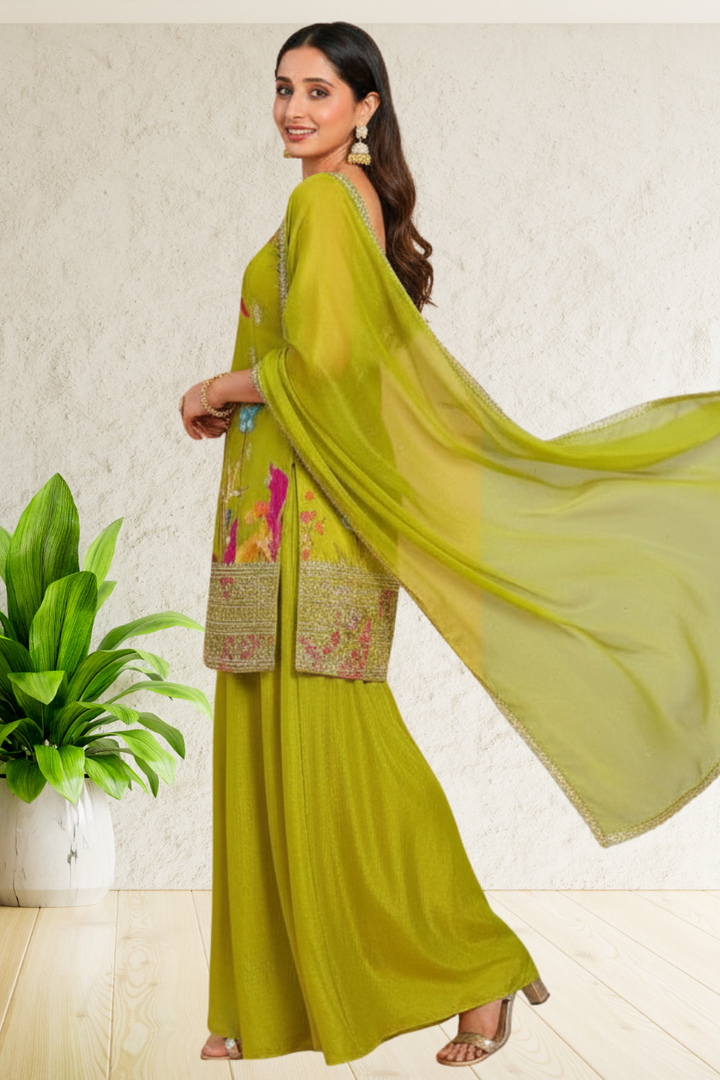 SLEEVLESS FESTIVE SHARARA DRESSES ,5 BEAUTIFUL COLORS,  {Sleeves Attached}