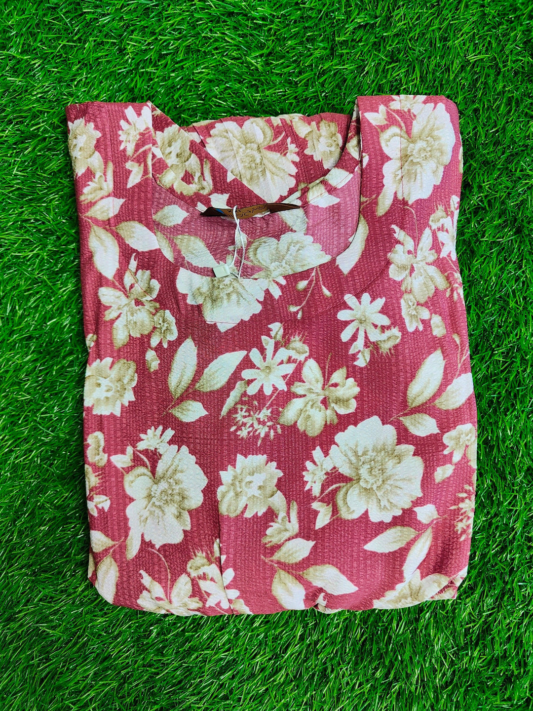 IMPORTED FABRIC POPCORN COTTON FLORAL DRESS FOR  WOMEN, 4 COLORS