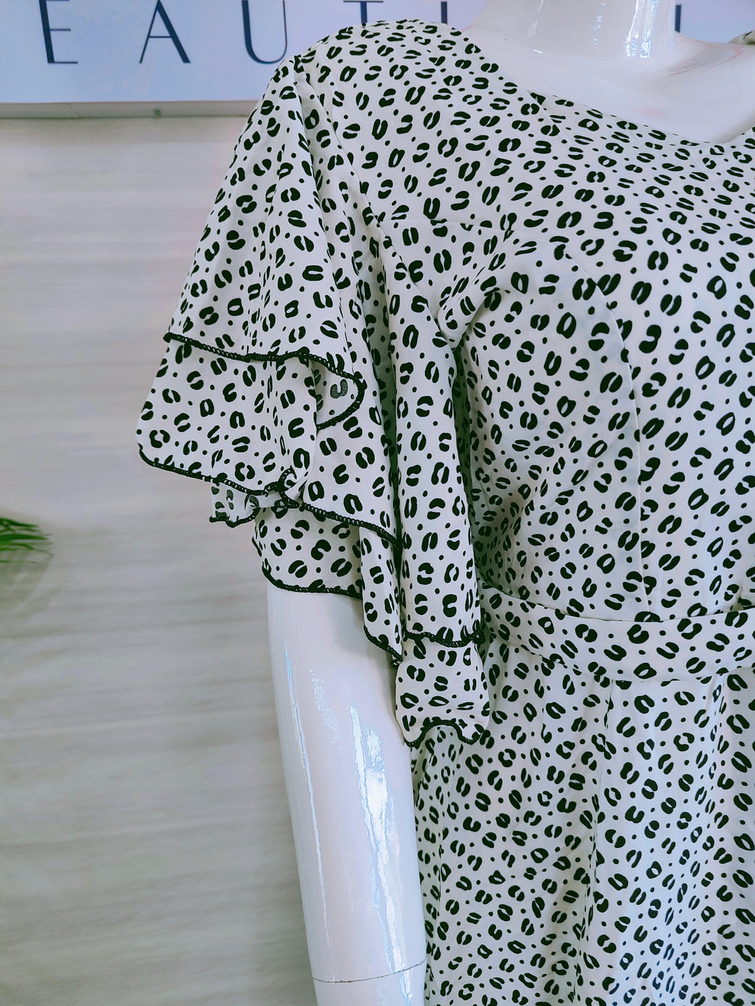 BLACK AND WHITE PRINTED IMPORTED FABRIC TUNIC DRESS FOR WOMEN  - FREE SIZE Fits M L XL 2XL