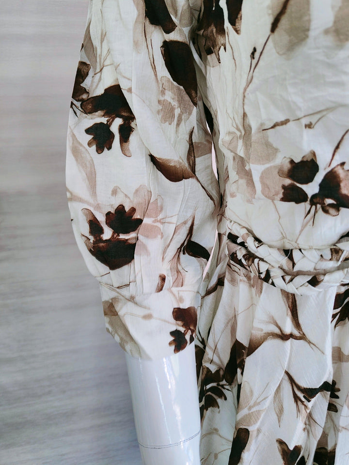 WHITE FLORAL IMPORTED FABBRIC BEAUTIFUL TUNIC DRESS FOR WOMEN, 3 COLORS