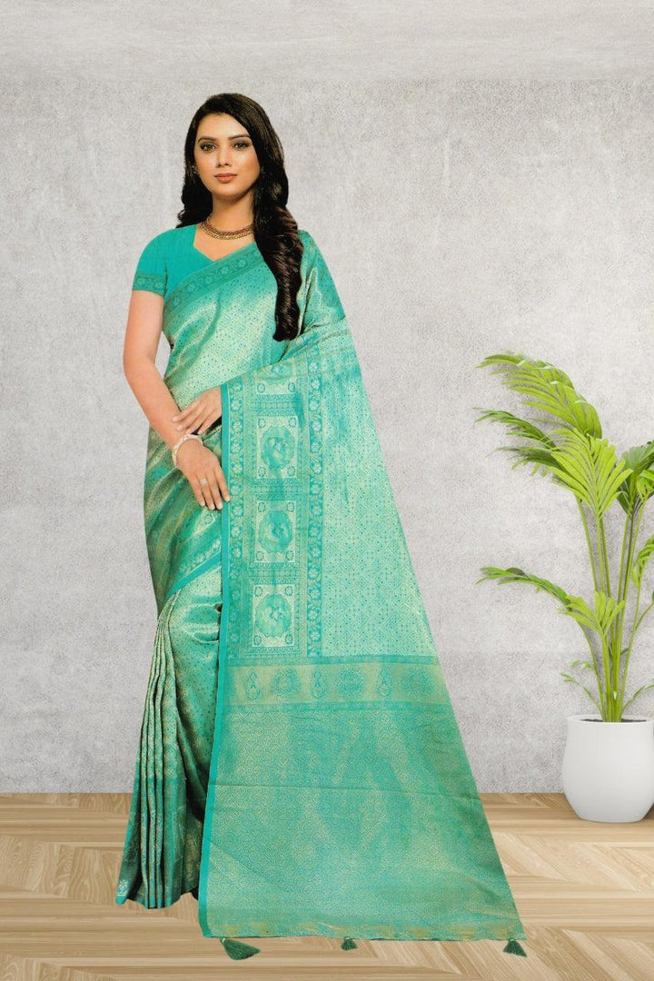 KANCHIPURAM SILK SAREE FOR FESTIVE AND PARTY OCCASIONS, 5 BEAUTIFUL COLORS
