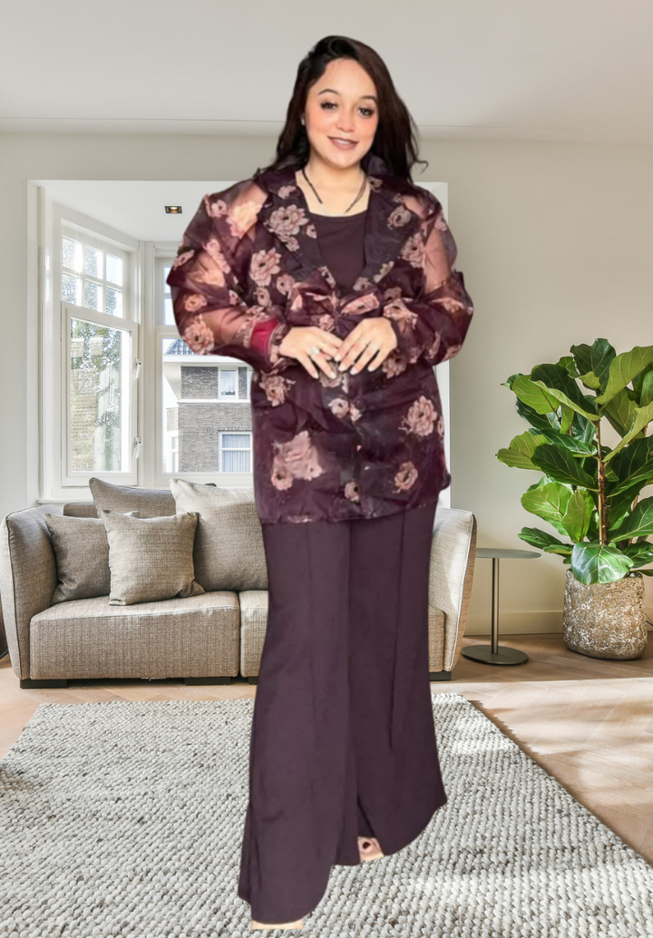 PRINTED FLORAL 3 PIECE CO-ORD SET, 4 BEAUTIFUL COLORS
