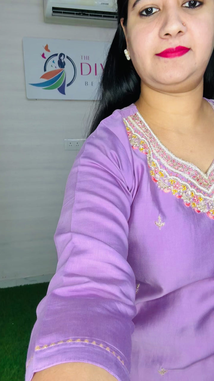 Embrace the elegance of lavender! 💜 Beautiful Suit for Daily Wear or Small Gatherings